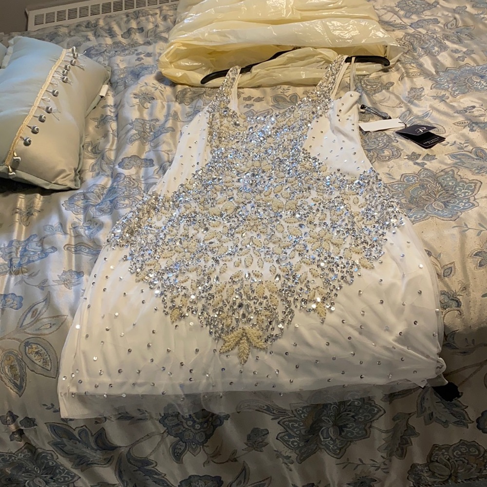 White beaded dress